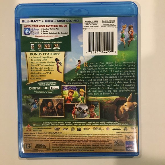 Disney TINKERBELL and the Legend of the NEVERBEAST Blu-Ray & DVD - Picture 2 of 3